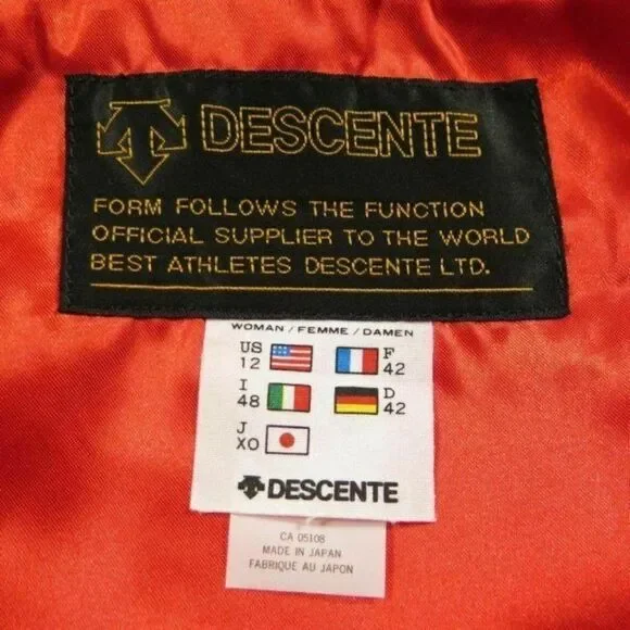 Vtg 90s Descente Ski Jacket 12 Red Purple Yellow